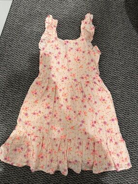 Cat & Jack Pink Floral Ruffle-Strap Sundress